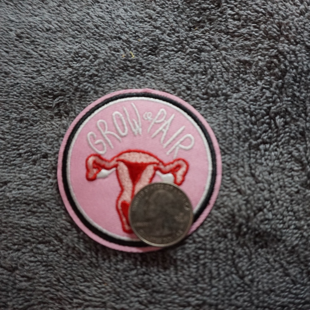 Grow a Pair Iron On Patch - Picture 2 of 3